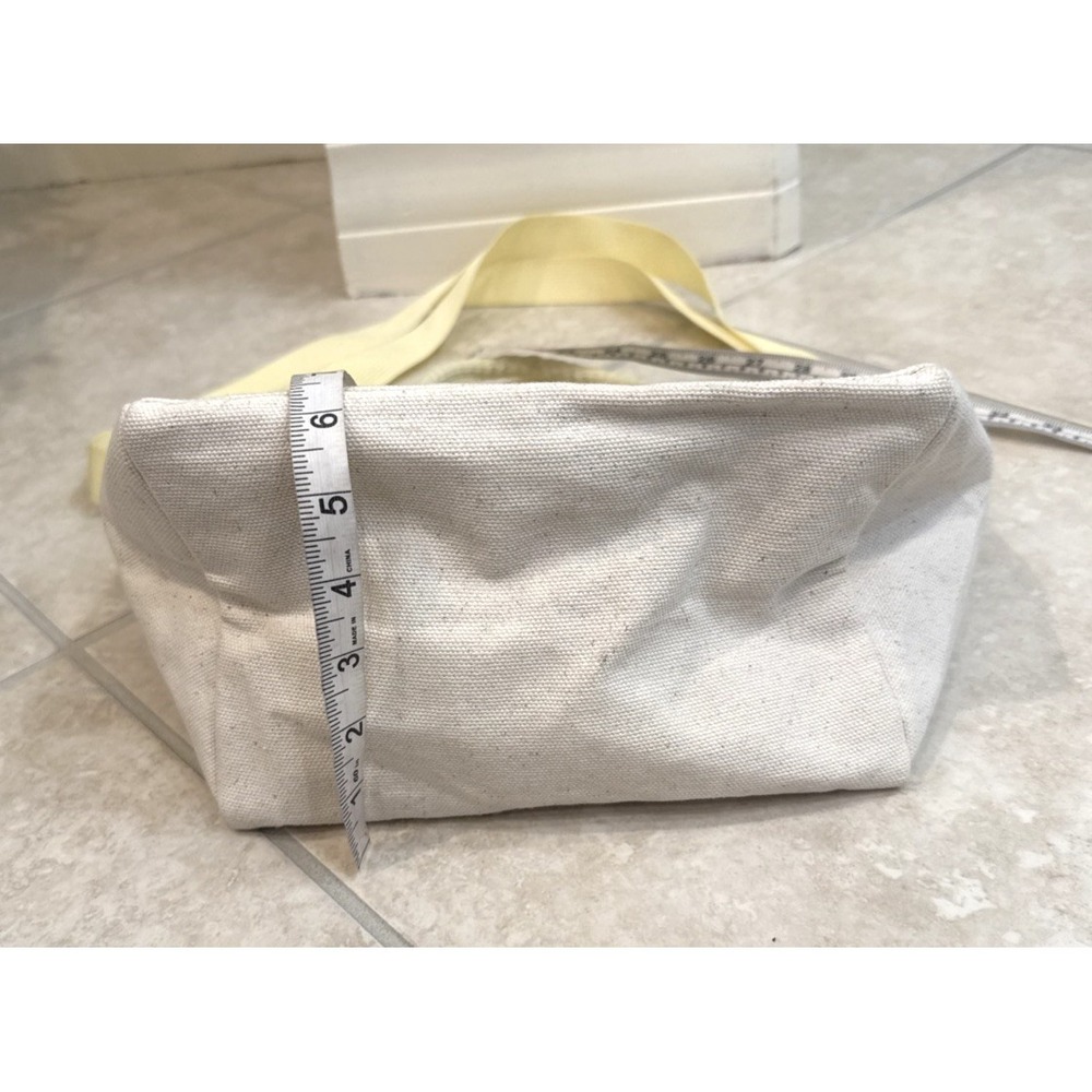 Starbucks Exclusive Tote bag - Ivory Canvas Yellow Top Handle Crossbody Zip Top - Picture 7 of 10
